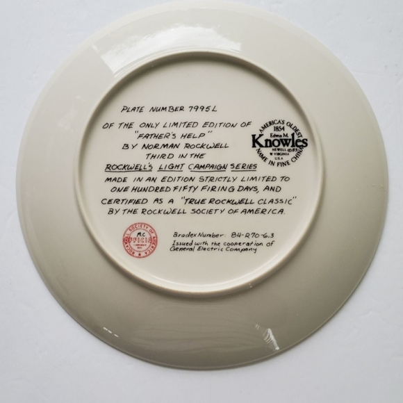 Norman Rockwell Plate by Knowles. From Rockwell's Light Campaign Series. - Picture 2 of 3